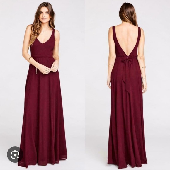 Show Me Your Mumu Jenn Maxi Dress in Merlot Chiffon - Picture 2 of 5